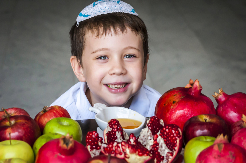 Child celebrating Rosh Hashanah